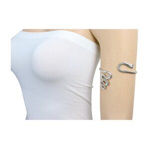 New Women Silver Metal Upper Arm Cuff Bracelet Cobra Snake Wrap Around Band